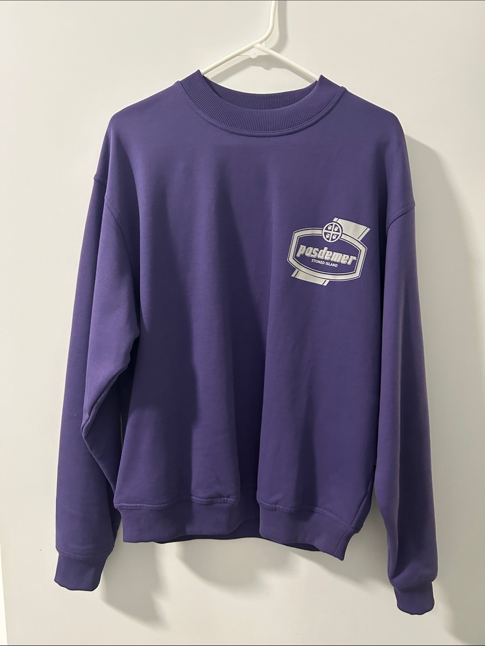 Unbranded Purple Crewneck Sweater with Chest Logo